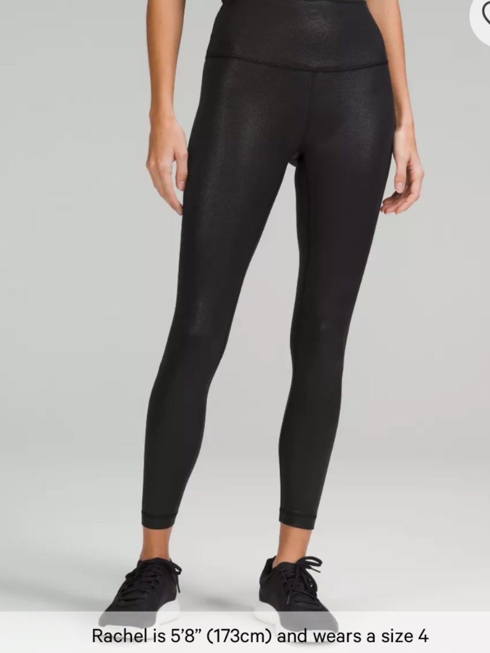 EUC Lululemon Women’s Wunder Train High-Rise Tights in Black Shine Foil Size 4